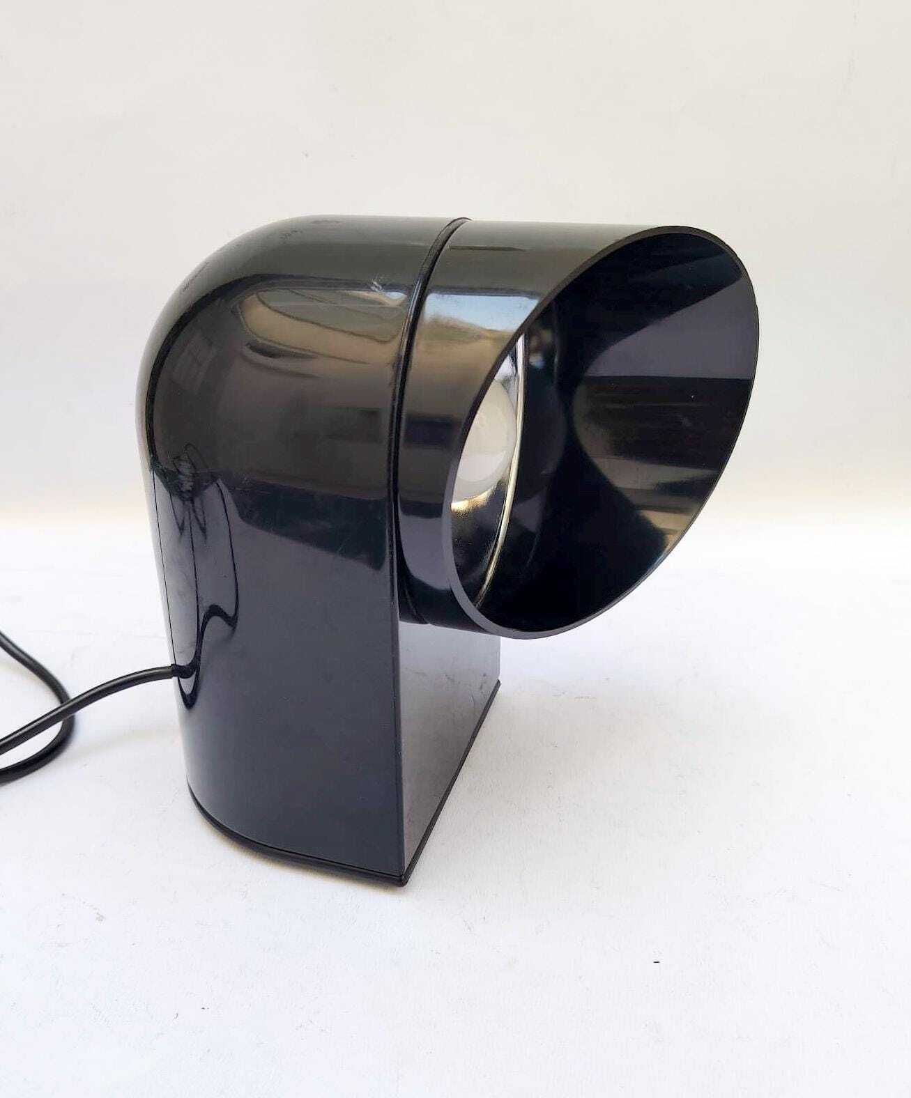 Lumenform Oliver tafellamp, vintage design van Paolo Piva, zwart kunststof, Space Age, jaren 1970 photo 420.0