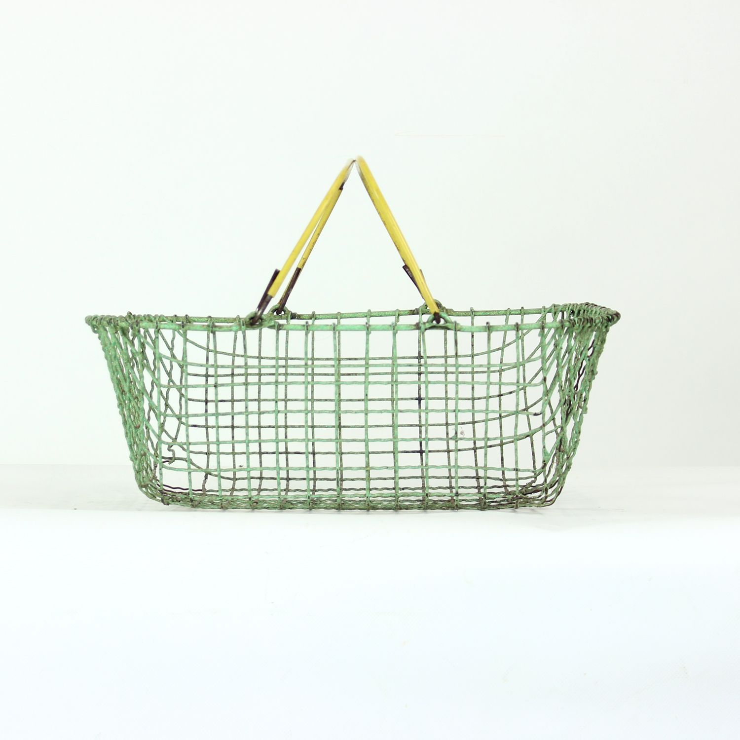 Vintage Czechoslovakian Wire Shopping Basket, Mid 20th Century