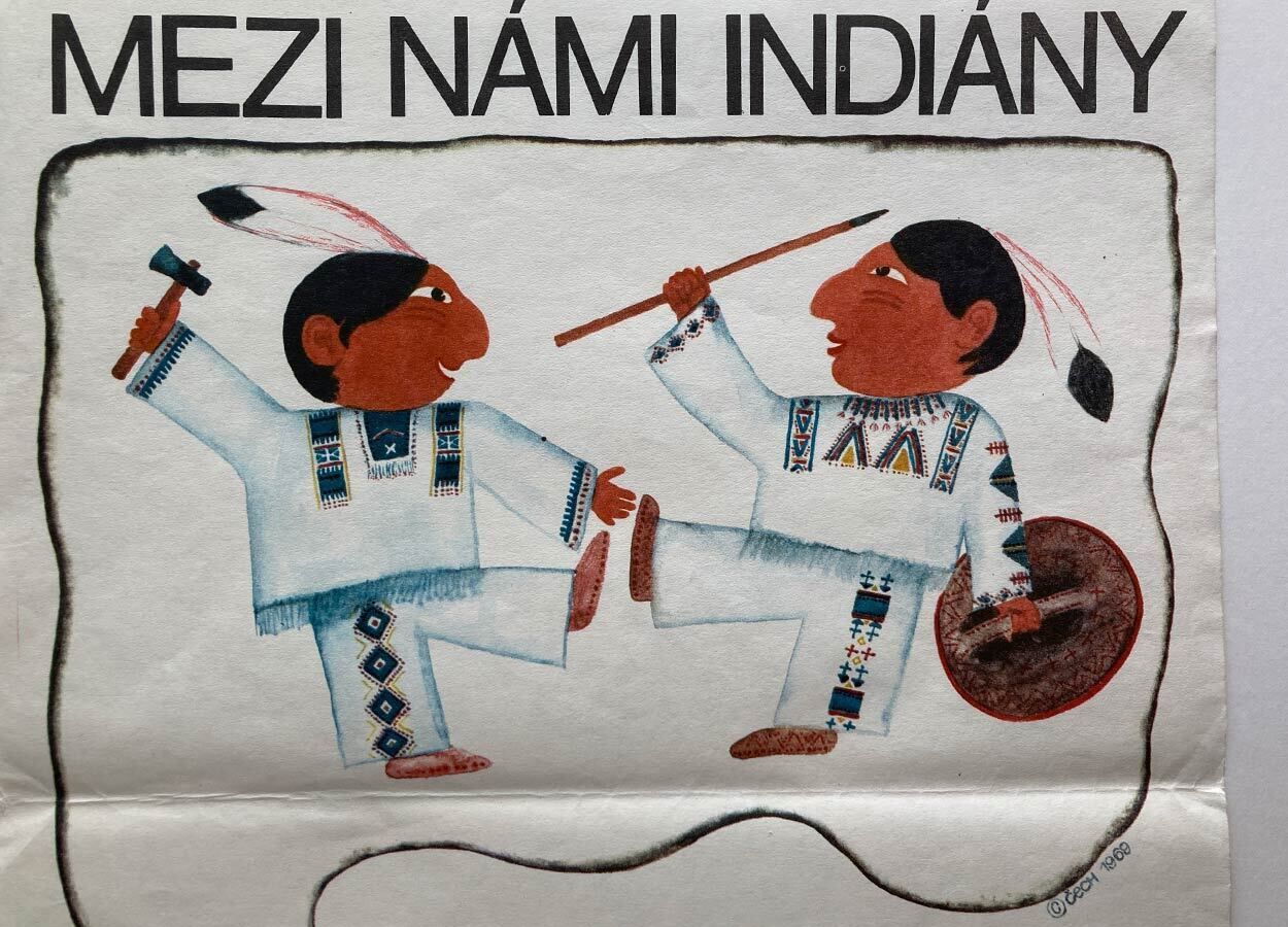 Filmaffiche, Between Us Indians, Jindřich Čech, 1969, Vintage Tsjechisch ontwerp photo vinterior