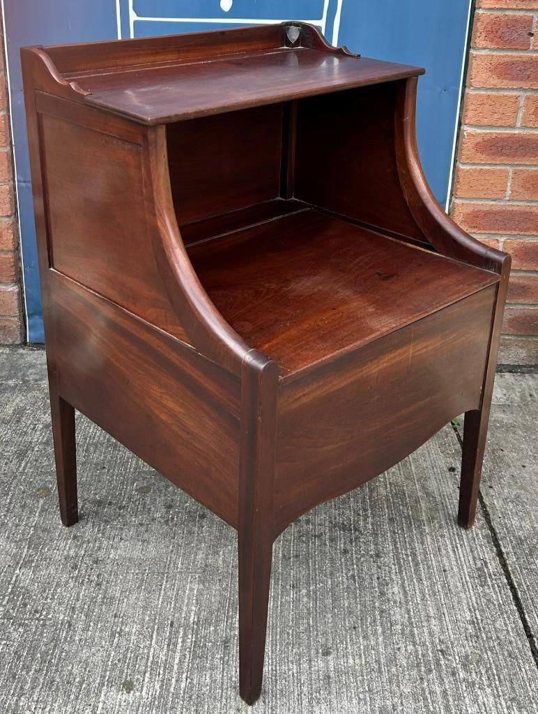 Antique Georgian Mahogany Lancashire Commode Nightstand Bedside Cabinet C.1790 photo for sale