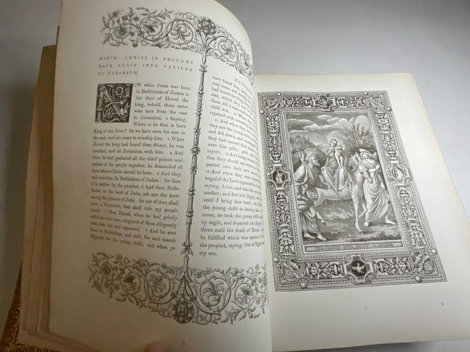 Uitzonderlijk geïllustreerd Nieuw Testament uit 1865, Renaissance-meesterwerken, bijzondere luxebinding met provenance van Myers & Co. photo for sale
