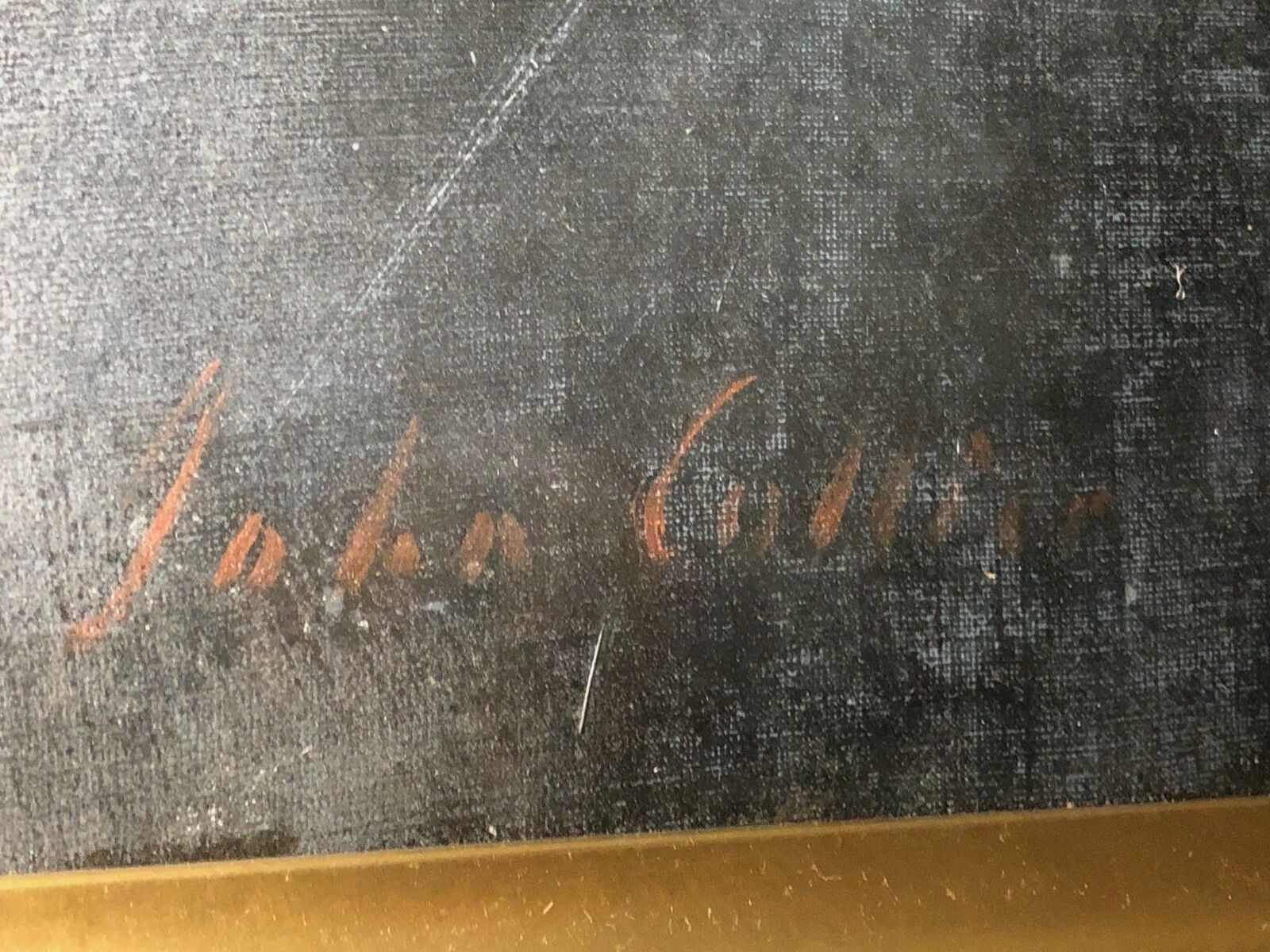 photo furniture Groot laat-Victoriaans olieverfportret, toegeschreven aan John Maler Collier - dame breiend, mogelijk Lady Laing, ca. 1893-1900