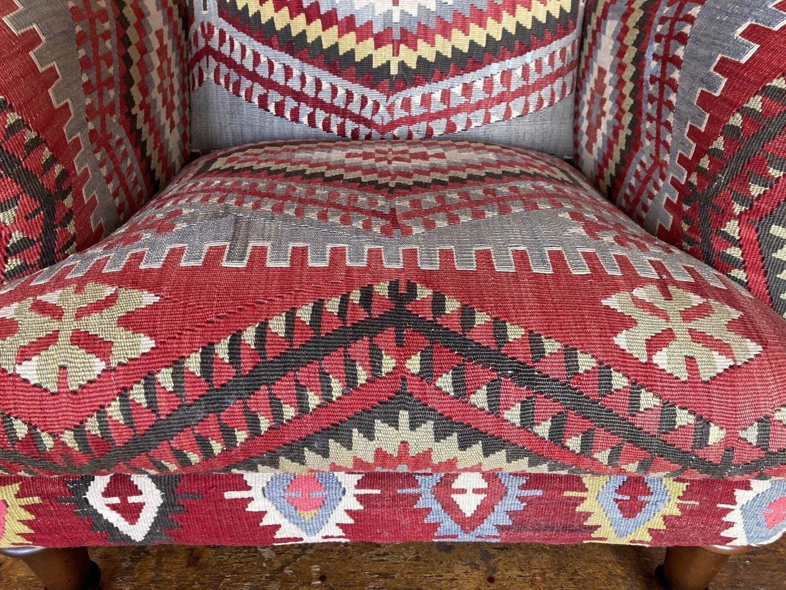 Kilim Fauteuil 0,94m x 0,84m x H0,90m photo vintage