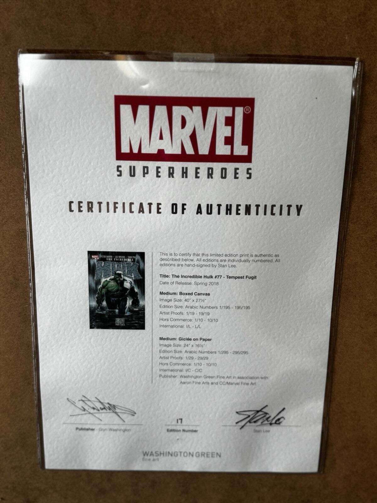 Art Marvel Superheroes   Portfolio Of 6. Framed, Hand Signed By Stan Lee photo