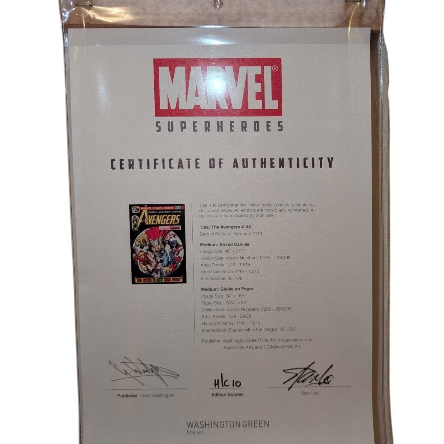 The Avengers #146   Thor, Captain America, Iron Man, Hand Signed, Marvel Studios photo vinterior