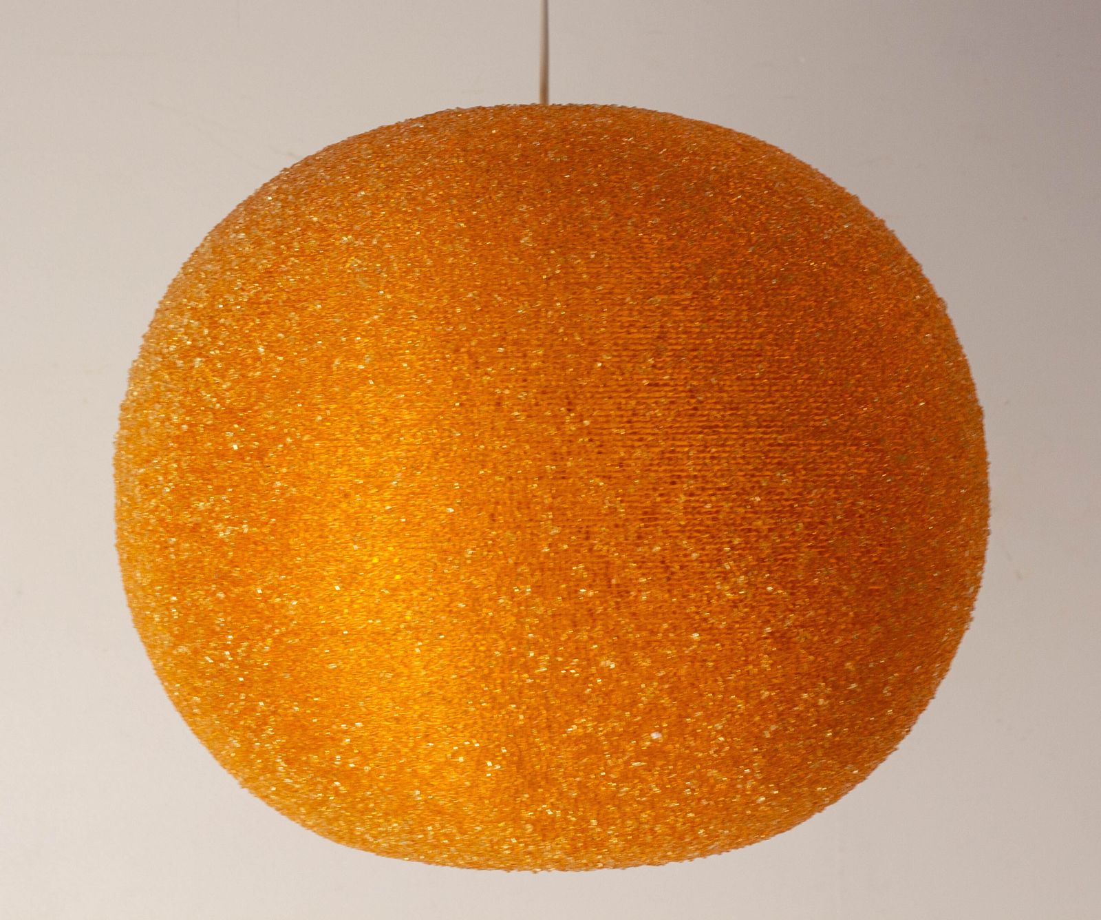 Franse plafondlamp, getextureerd oranje plexiglas, Space Age, ca. 1970 photo 640.0