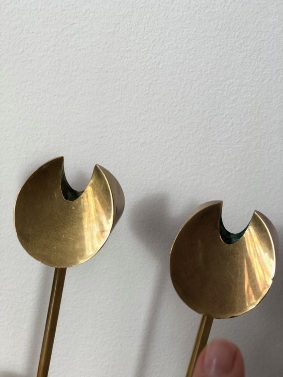 Trio Skultuna Brass Candleholders 'Iniara' Design By Pierre Forsell photo Home Decor