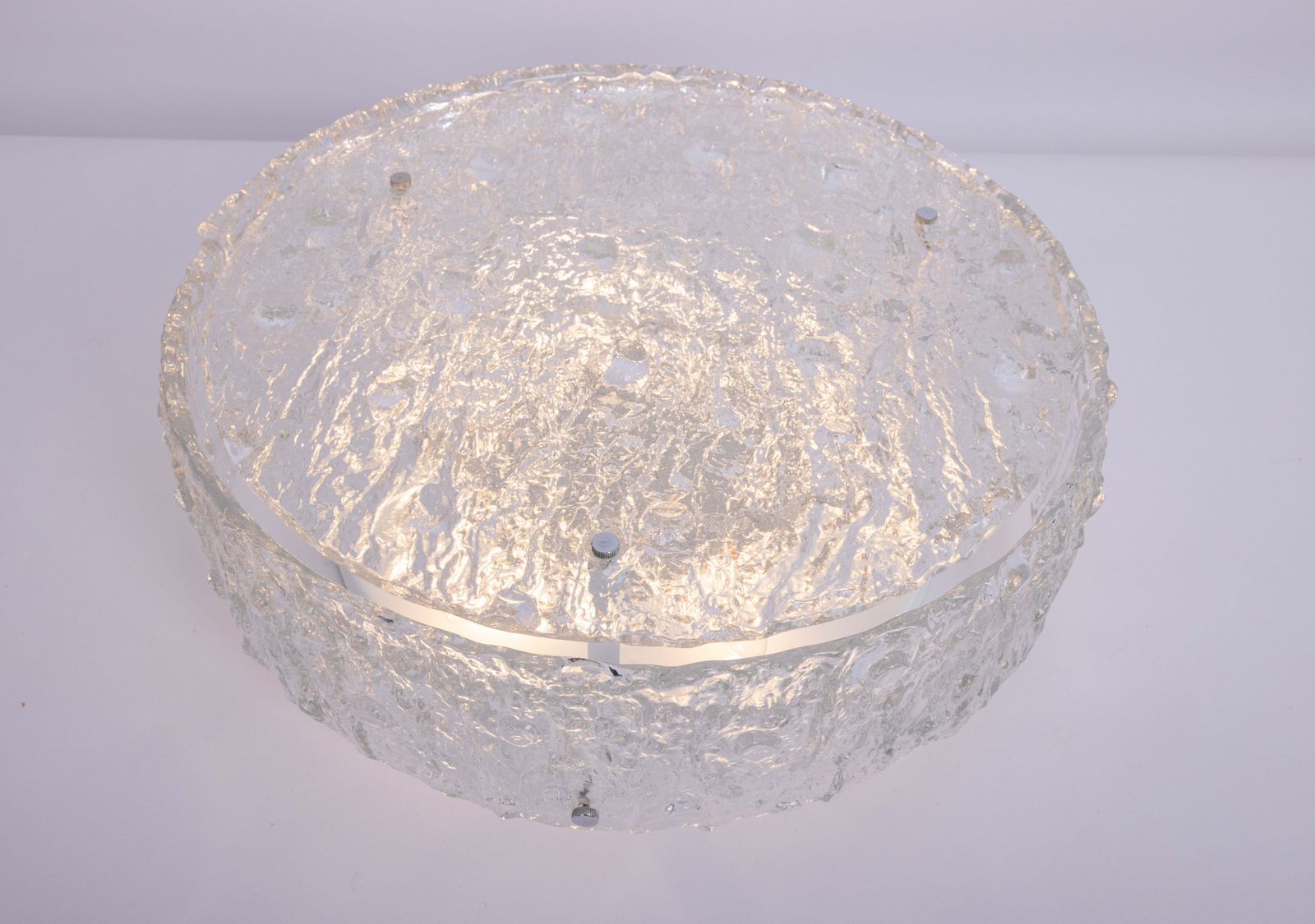 Grote Murano glazen plafondlamp in de stijl van Kaiser, Duitsland, jaren 1960 photo vintage
