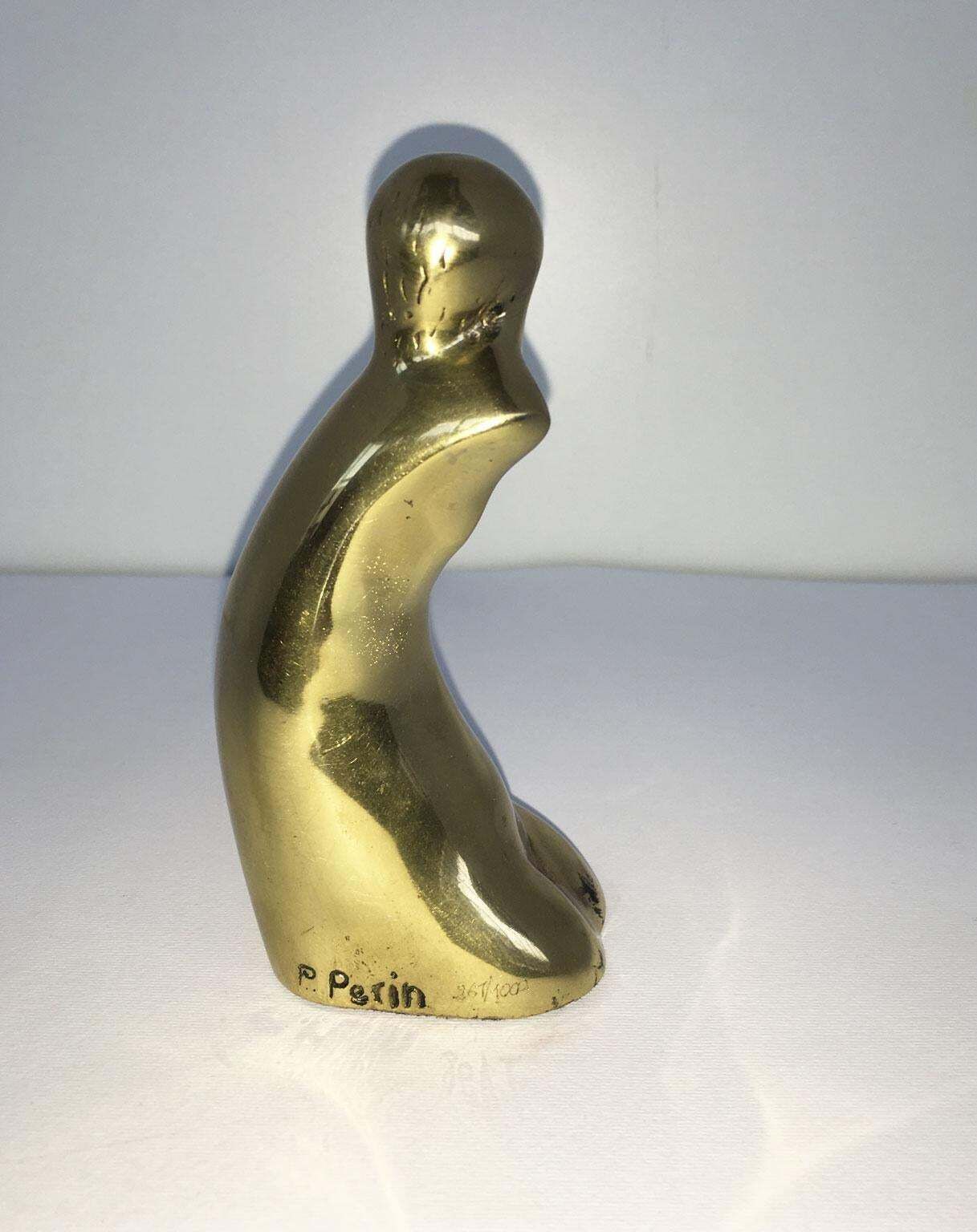 photo furniture 1980 Italy Bronze Abstract Sculpture Piero Perin Figura Figure