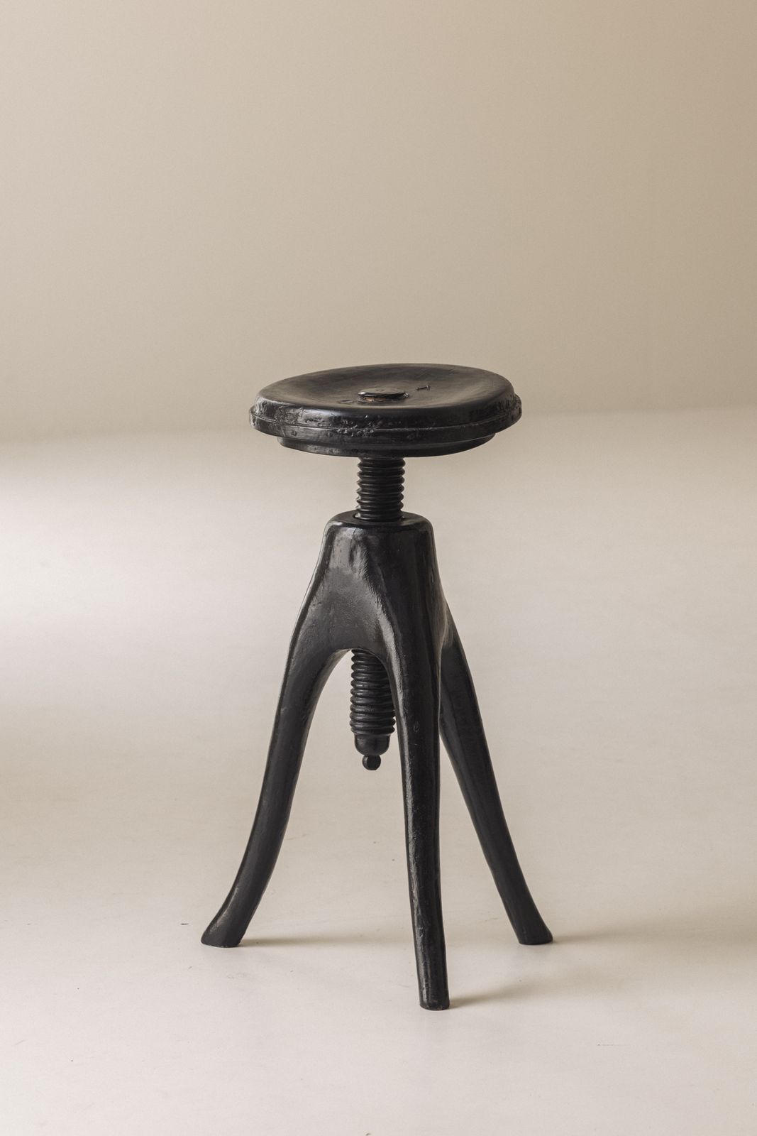 Danish Organic Tripod Stool With Adjustable Seat, Early 20th Century. photo furniture