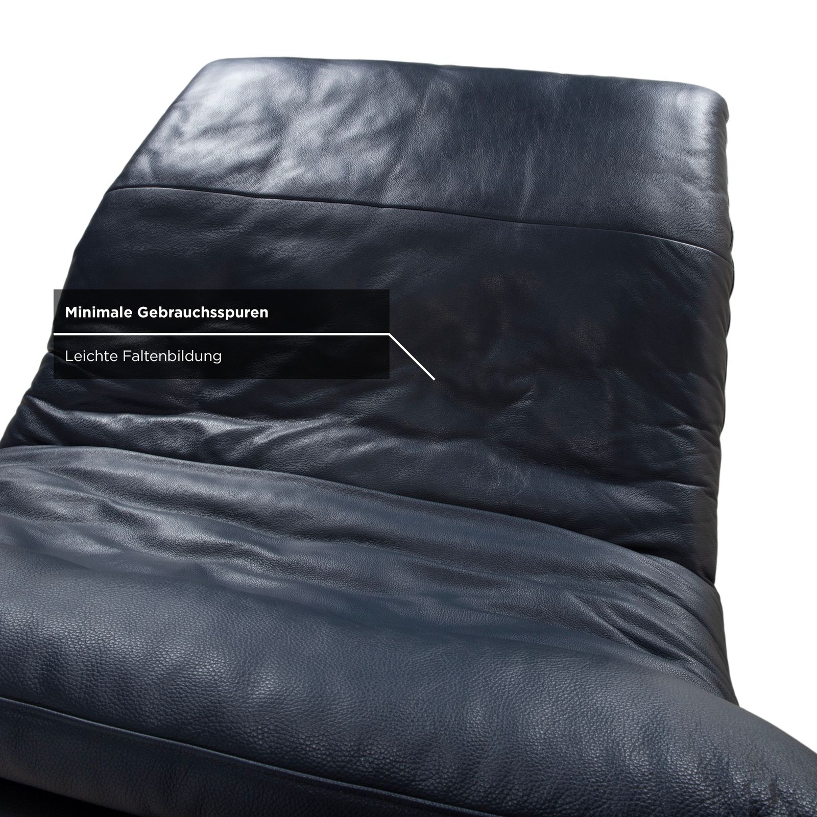 Furniture Willi Schillig Daily Dreams Leather Chaise Lounge Dark Blue Navy photo