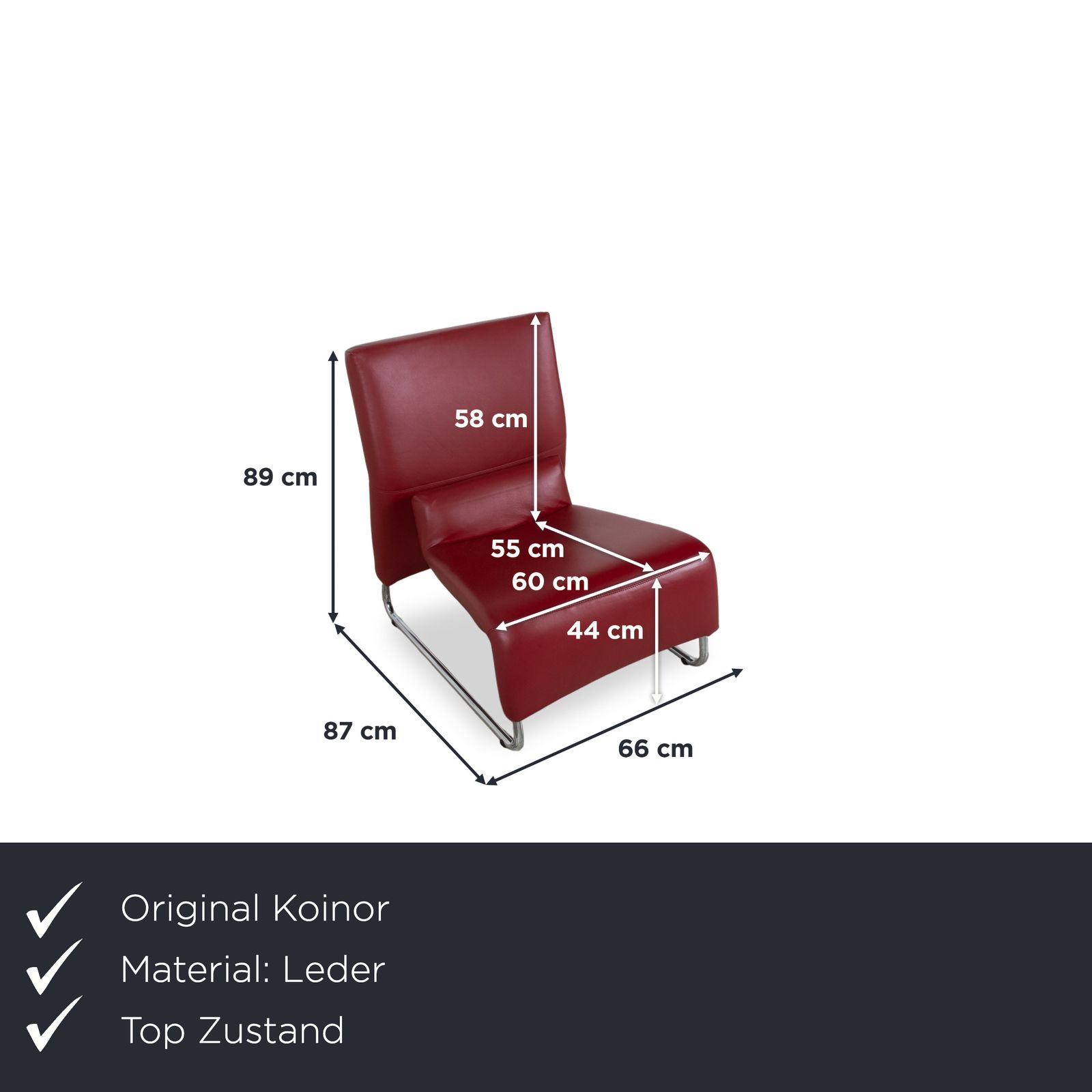 Fauteuil Koinor en cuir rouge photo furniture
