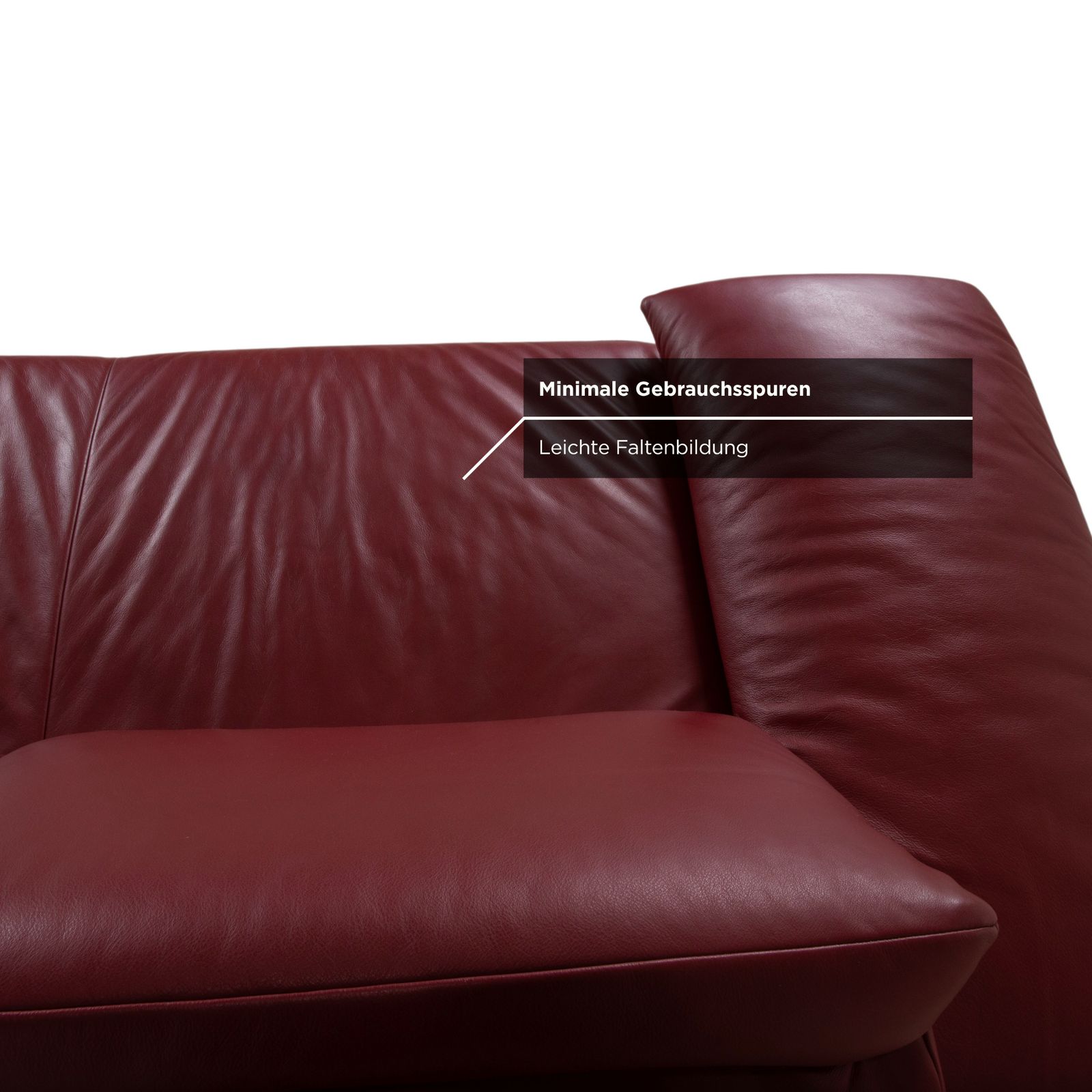Koinor Volare Leather Two Seater Red Manual Function Sofa photo vintage
