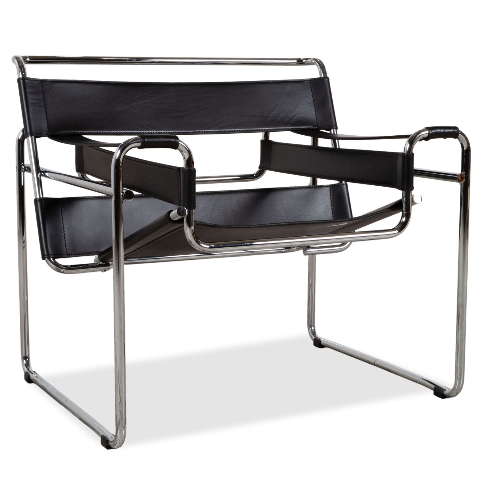 Knoll International Wassily Leather Armchair Black Marcel Breuer
