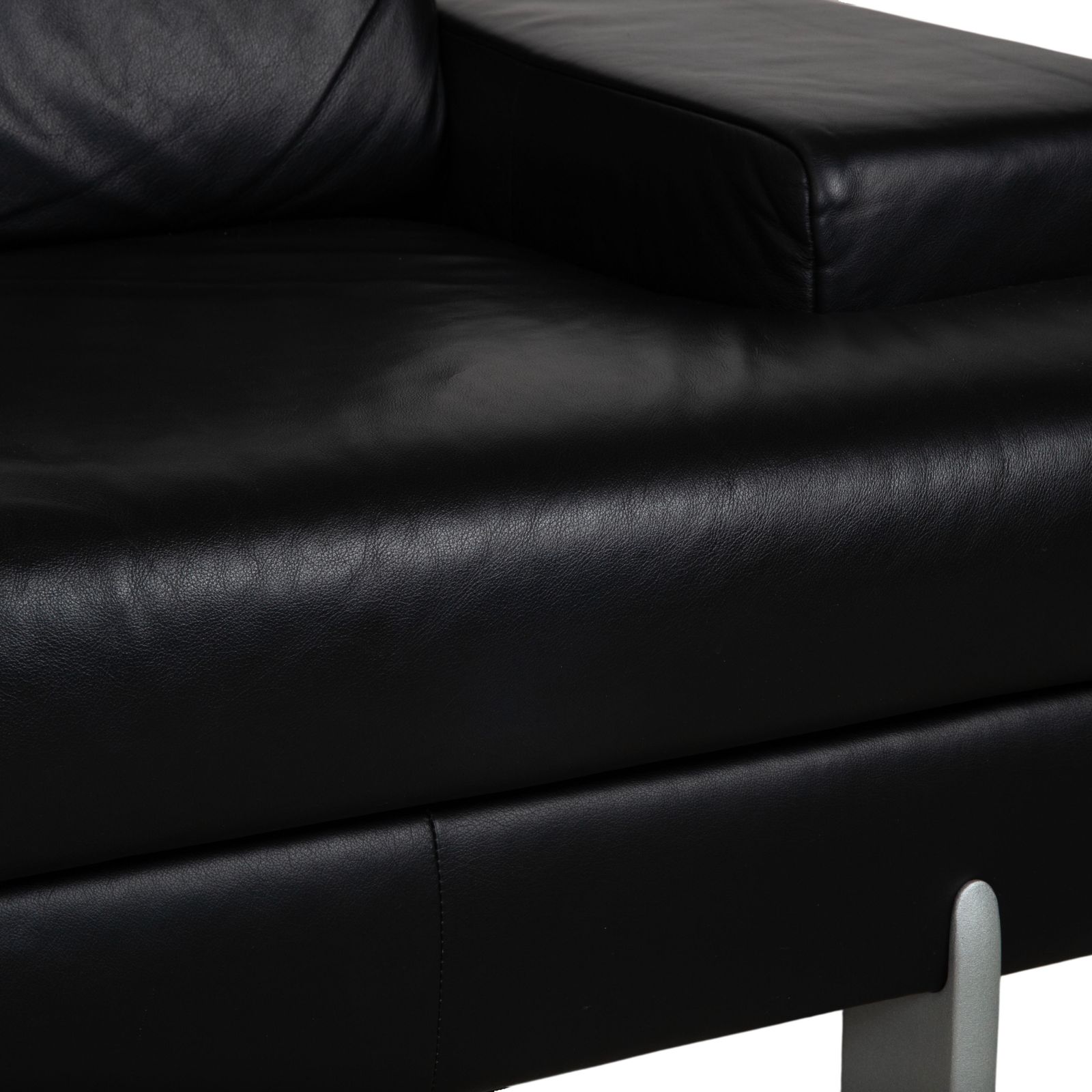 Rolf Benz Ak 644 Leather Three Seater Black Sofa photo 2123.0