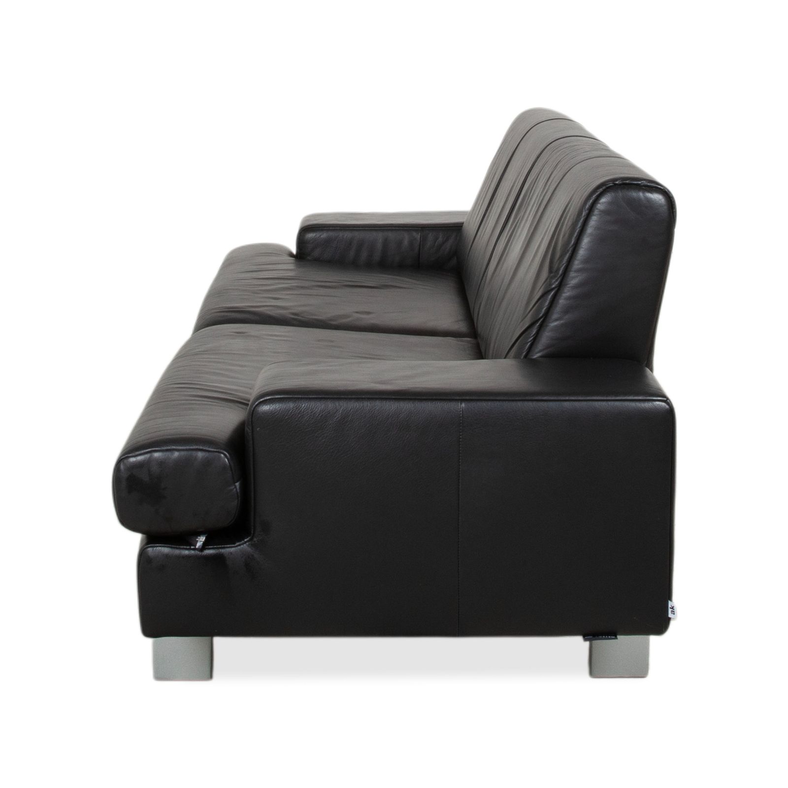 Meubels Rolf Benz Ak 644 Leather Three Seater Black Sofa photo