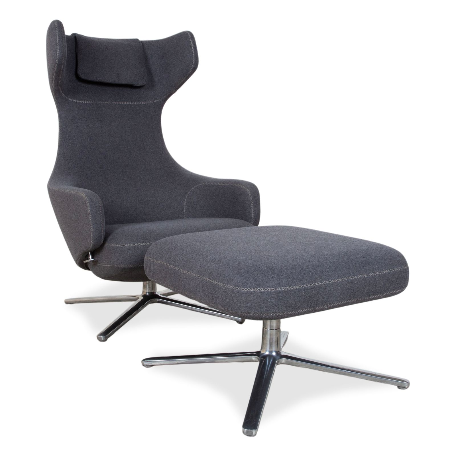 Fauteuil Vitra Grand Repos en tissu, gris, fonction manuelle