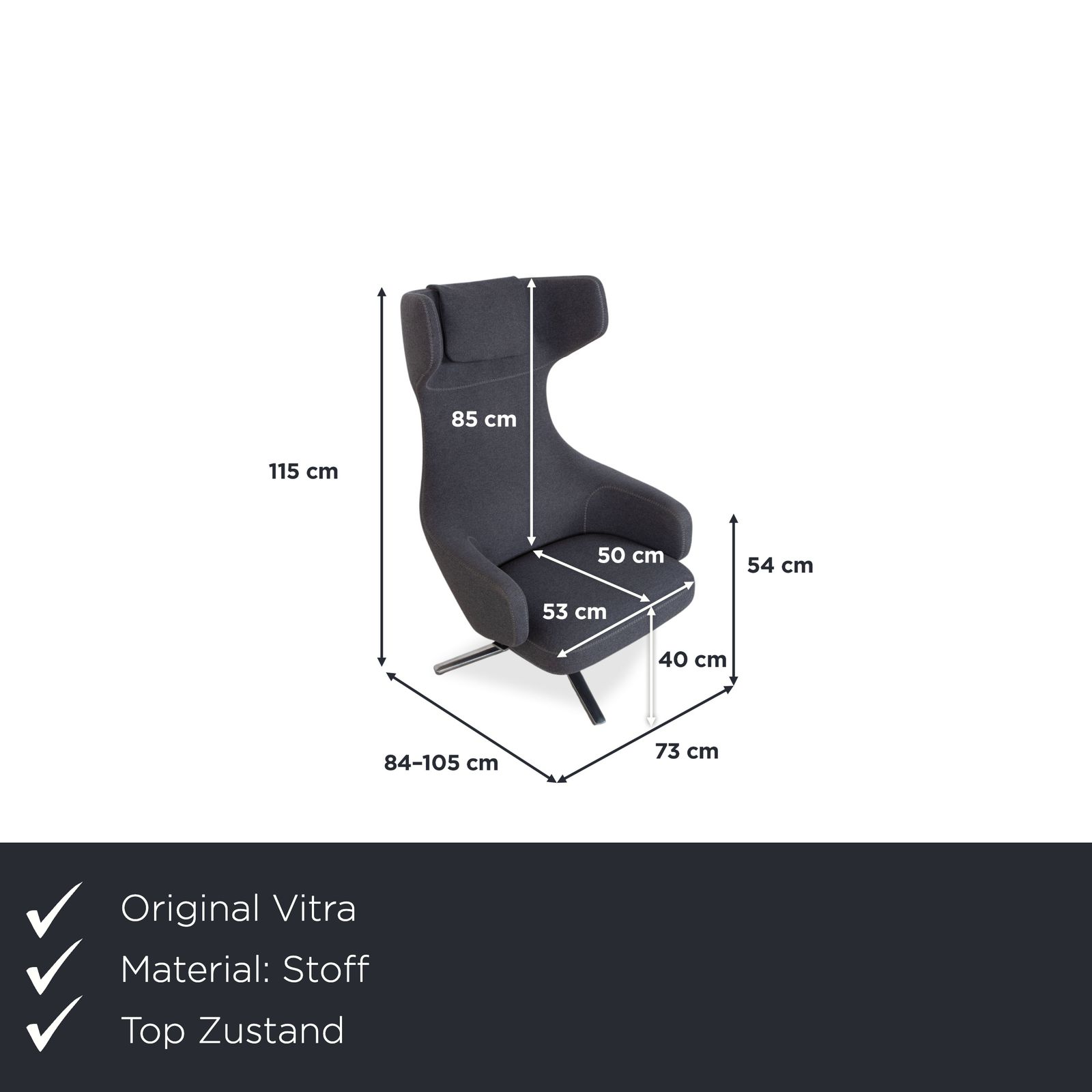 Vitra Grand Repos Fabric Armchair Set, Grey, Manual Function photo furniture