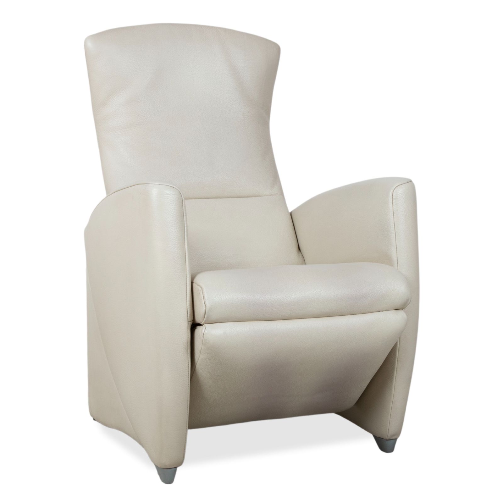 Fauteuil Jori Vinci en cuir, beige crème, fonction manuelle, fonction inclinable