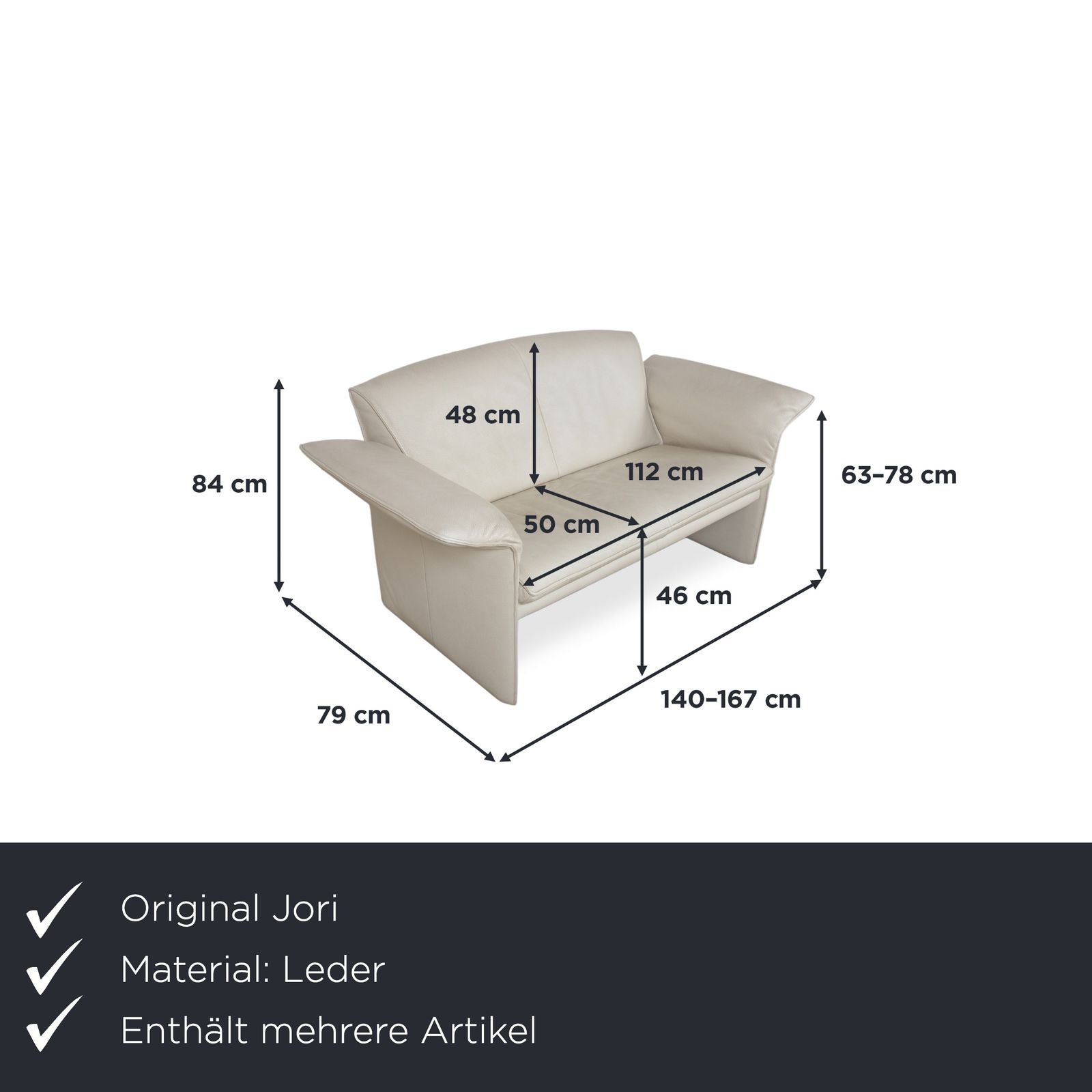 Ensemble Jori Jr 2700 canapé 2 places et fauteuil en cuir, crème beige, fonction manuelle photo furniture