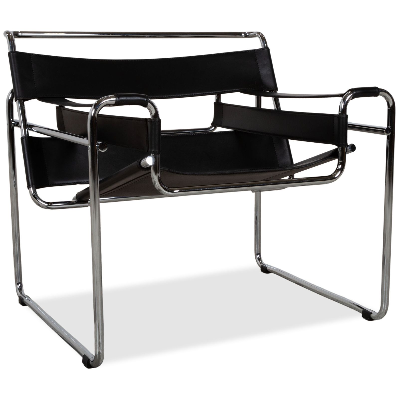 Knoll International Wassily Chair Leather 2x Armchair Black Chair Marcel Breuer photo Furniture
