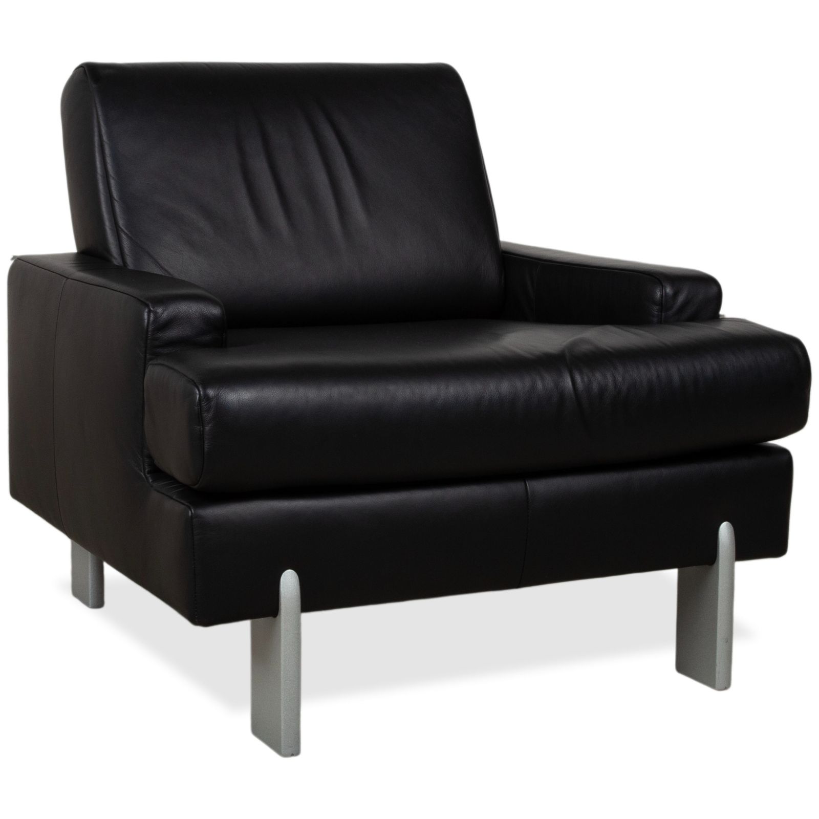 Rolf Benz Ak 644 Set Leather Three Seater Couch And 2x Armchairs, Black photo Furniture