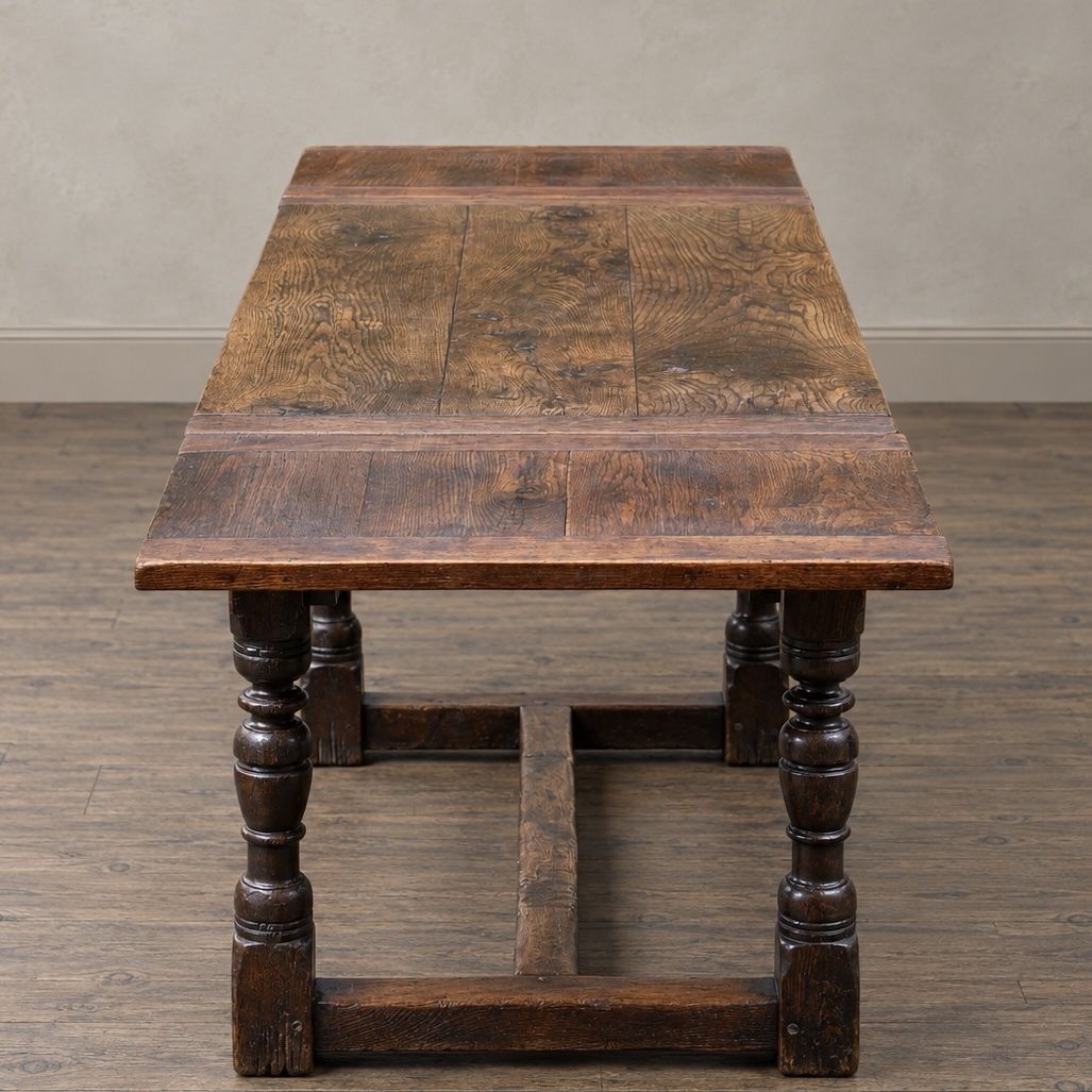 photo vinterior 17th Century Oak Draw Leaf Extending Dining Table