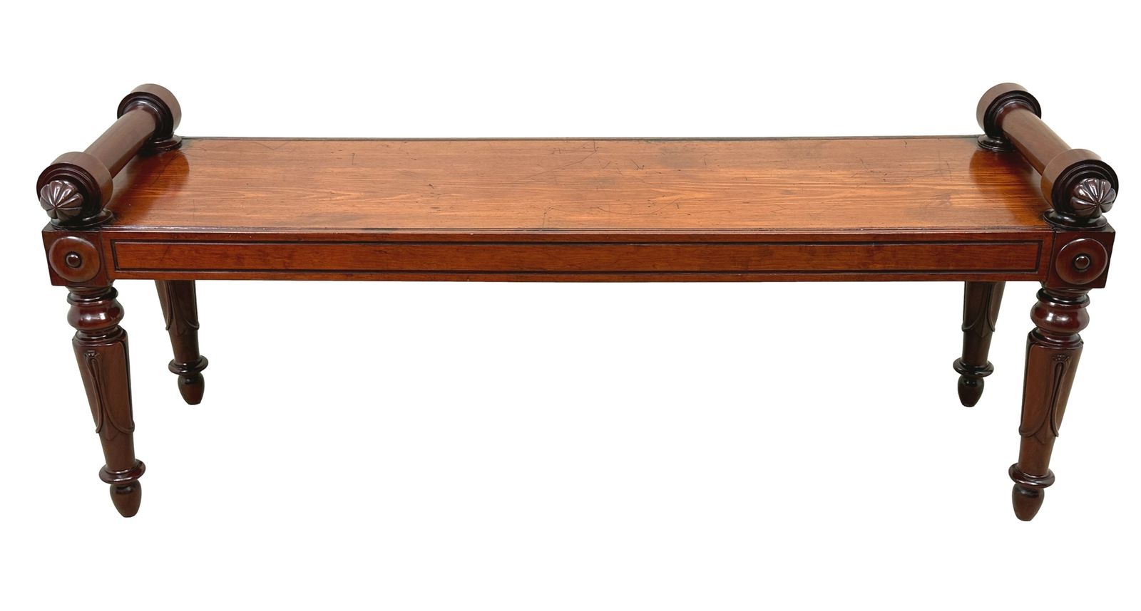 Furniture Large Regency Mahogany Hall Bench, Early 19th Century (England, Circa 1835) photo