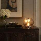 photo vinterior Art Deco Design Organic Moulded Glass & Chrome Table Lamp By Mégal Ag Swiss