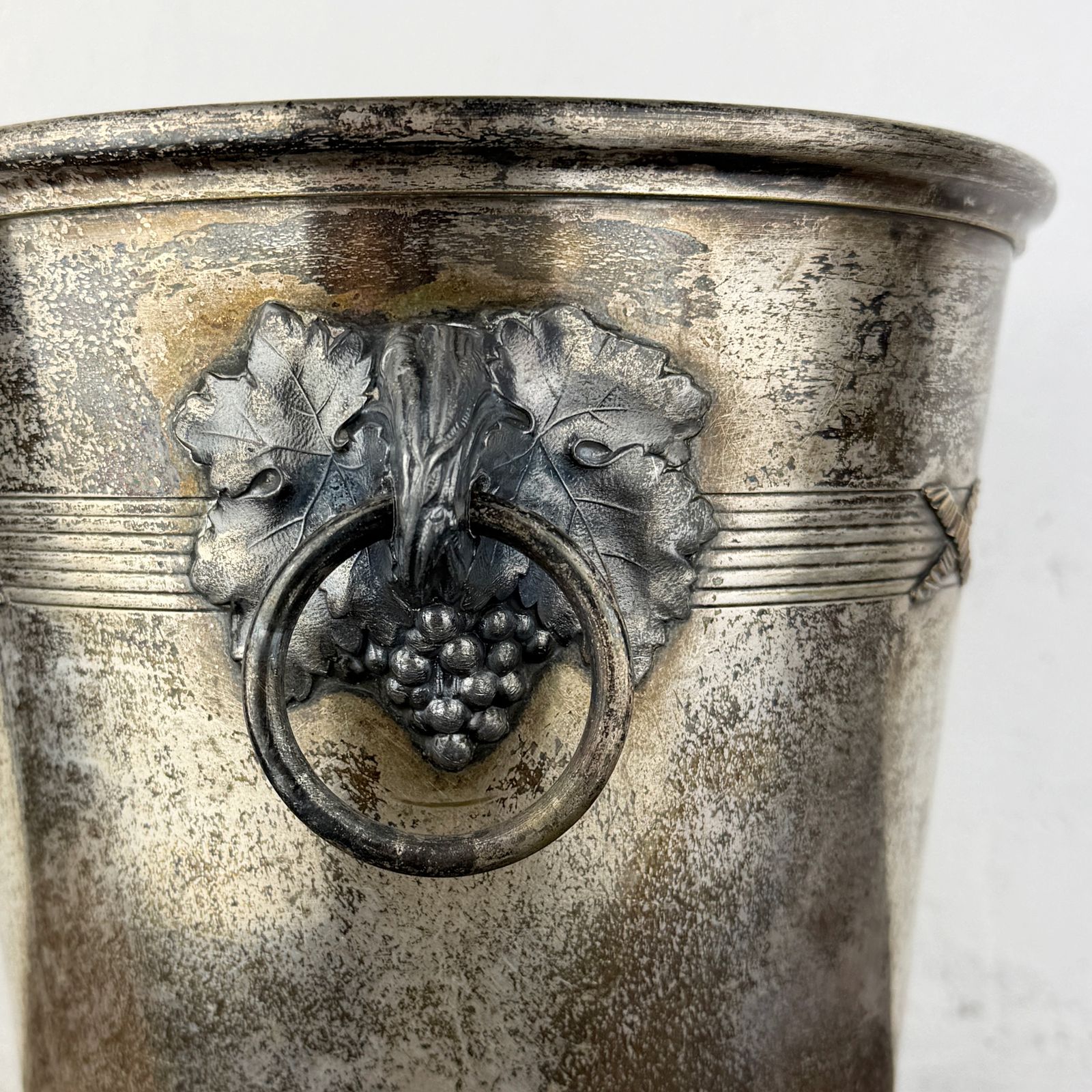 Antieke verzilverde champagnekoeler, Agrit Paris Franse wijnkoeler photo Woonaccessoires