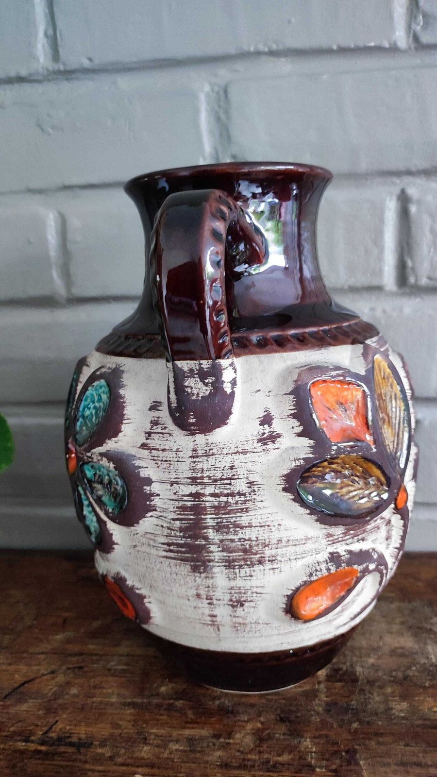 photo vintage Bay Keramik Mid Century West German Floral Design Art Pottery Vase