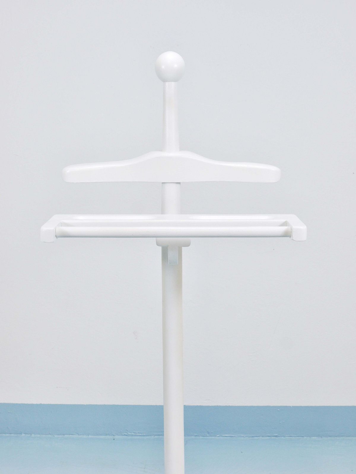 Furniture 1920s Art Nouveau White & Brass Valet Jugendstil Clothing Stand, Vienna, Austria photo