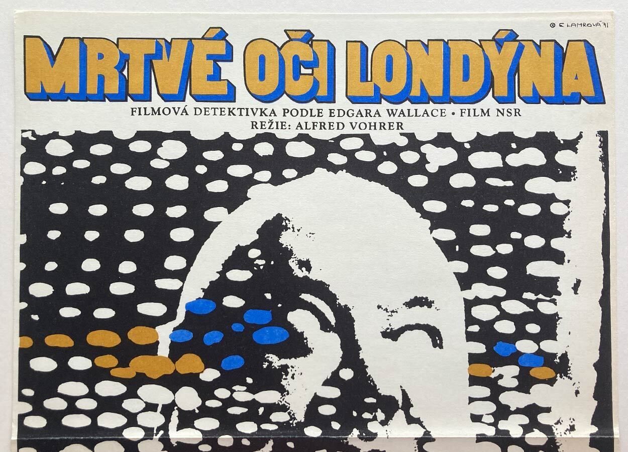 Filmaffiche, Dark Eyes Of London, Eva Bergeå Lamrová, 1971, Vintage Tsjechisch ontwerp photo furniture