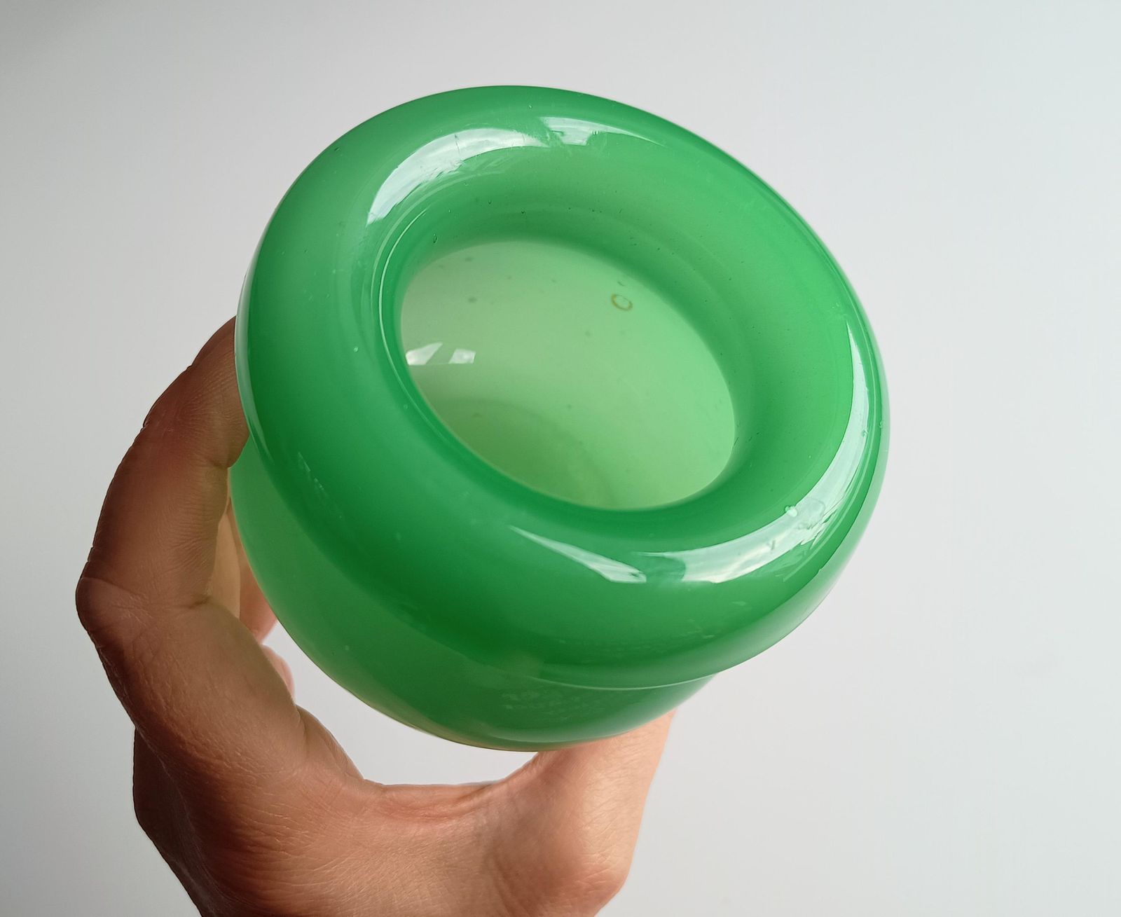 Antique English Opaline Glass Vase, Stevens & Williams Alabaster Series, Jadeite Green photo Home Decor