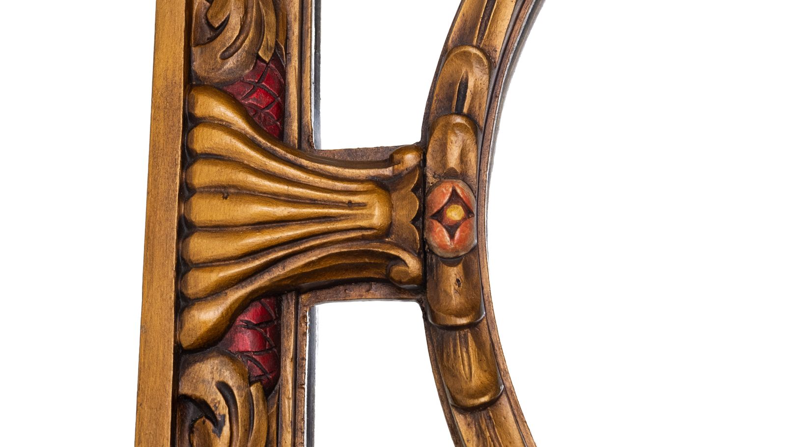 Art Deco Achthoekige Handgesneden Houten Spiegel, Frankrijk ca. 1920 photo buy