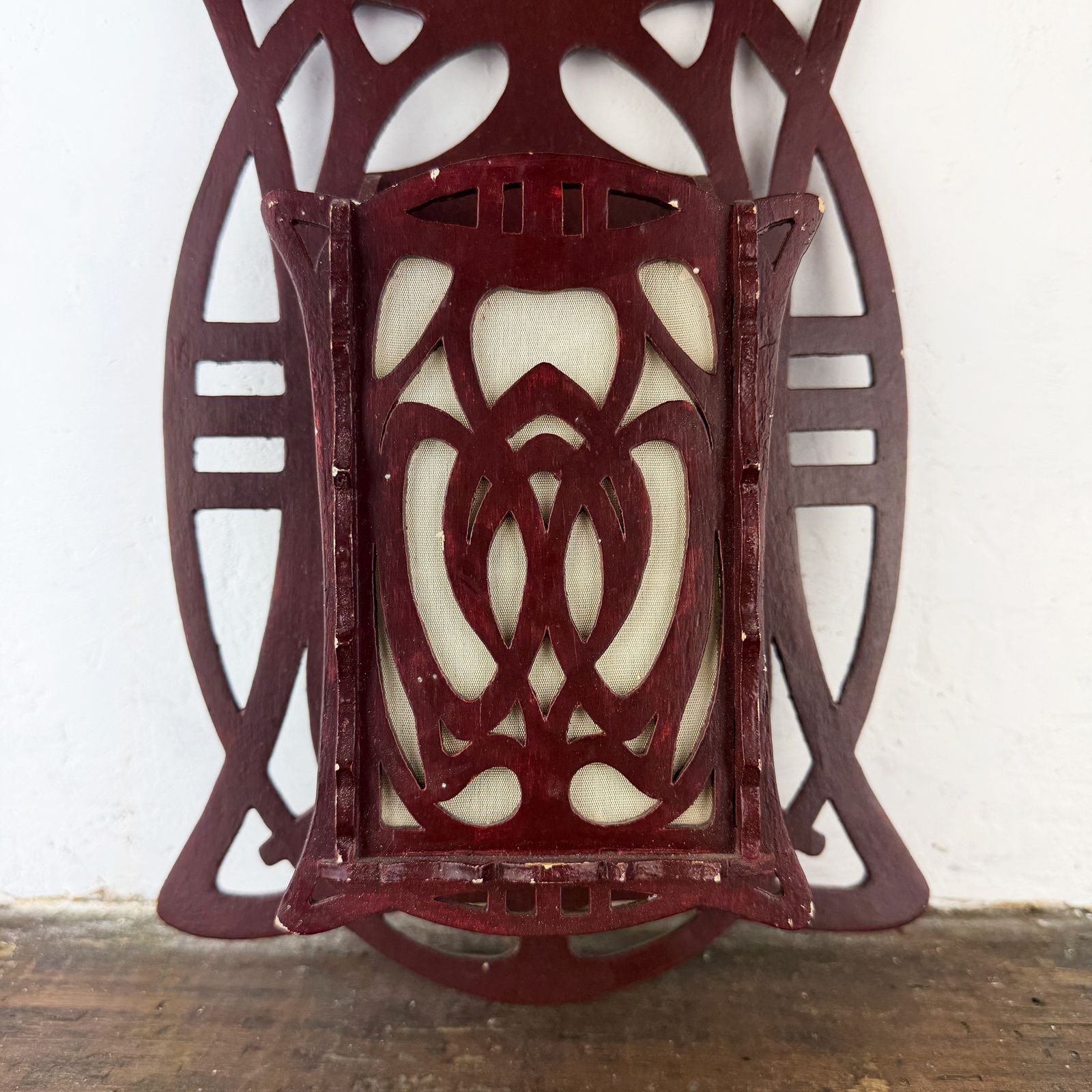 Art Nouveau houten wandbrievenhouder, kleine hangende postorganizer, Jugendstil wanddecoratie photo furniture