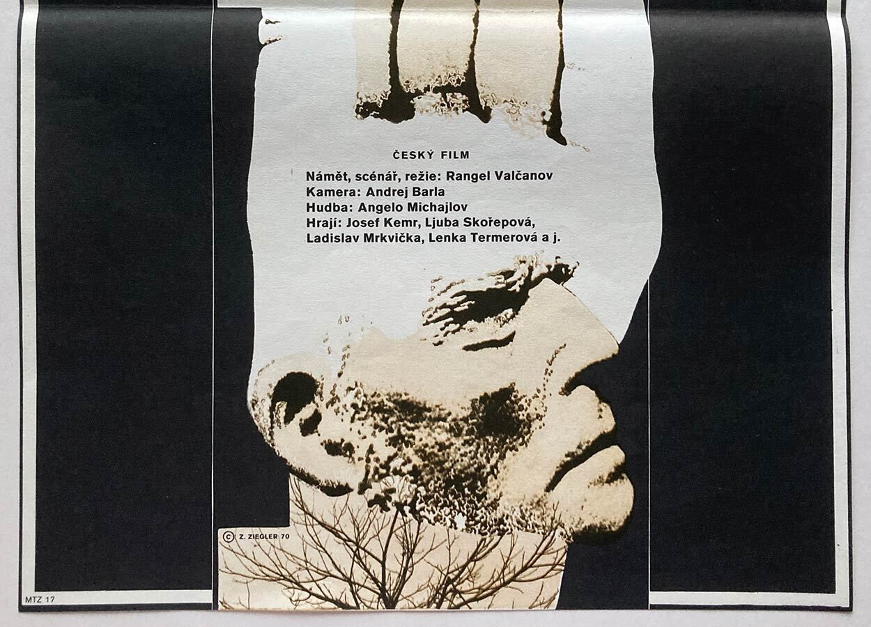 Affiche de cinéma, The Masked Face, Zdeněk Ziegler, 1970, design tchèque vintage photo for sale
