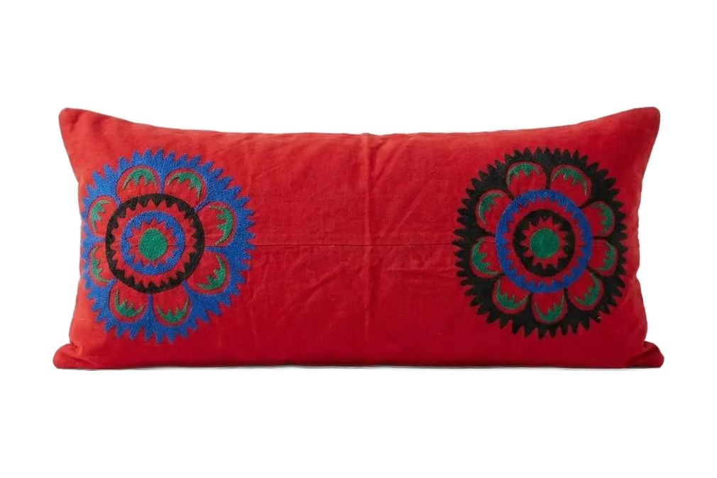Geborduurd Suzani sierkussenhoes 33 x 69 cm