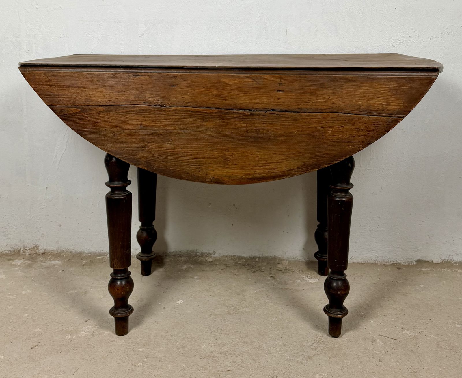 Spanish Wood Drop Leaf Dining Table With Turned Legs photo furniture