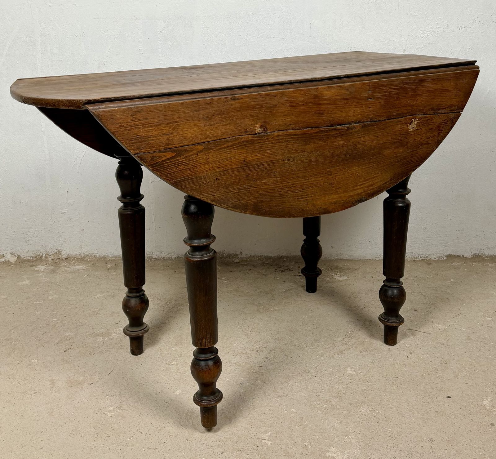 Spanish Wood Drop Leaf Dining Table With Turned Legs photo Furniture