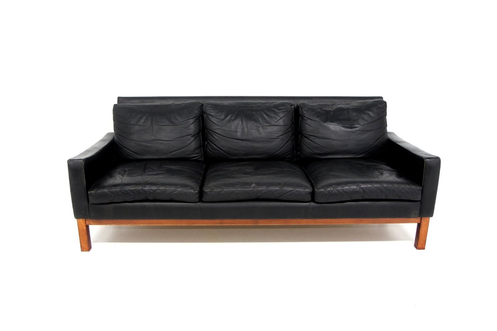 Three Seater Scandinavian Leather Sofa By Ulferts, Sweden, 1960