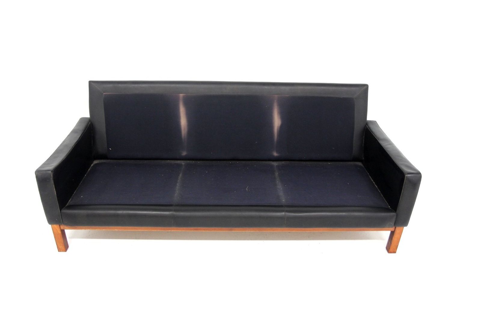 Canapé scandinave 3 places en cuir par Ulferts, Suède, 1960 photo vinterior