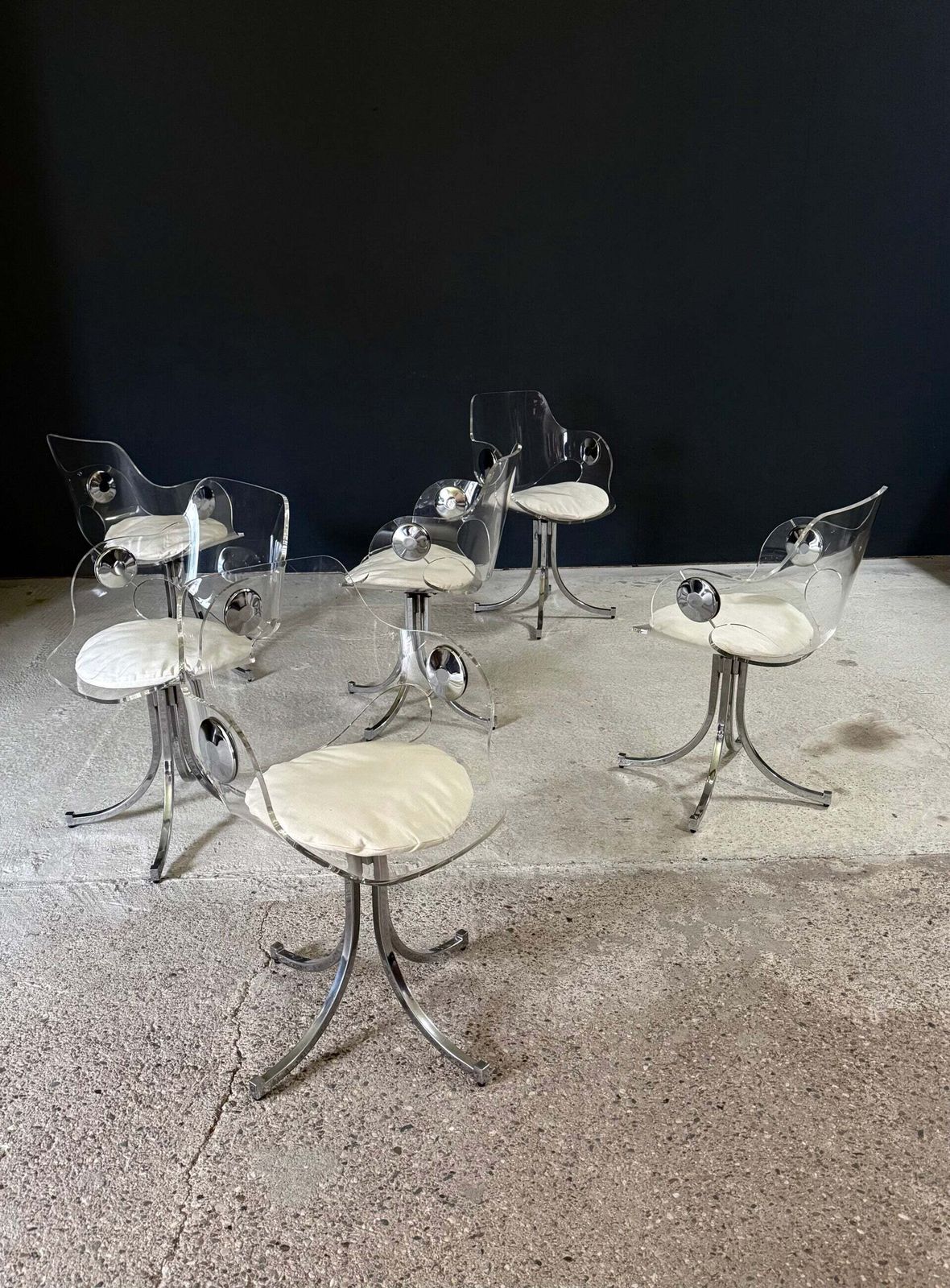 Mcm Design Dining Chair Set By Boris Tabacoff, France 1970's photo Furniture