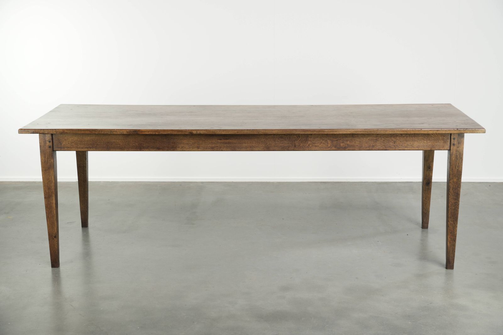 Beautiful French Farmhouse Dining Table From The Early/Mid 19th Century Made Of Solid Oak With 2 Drawers. photo furniture