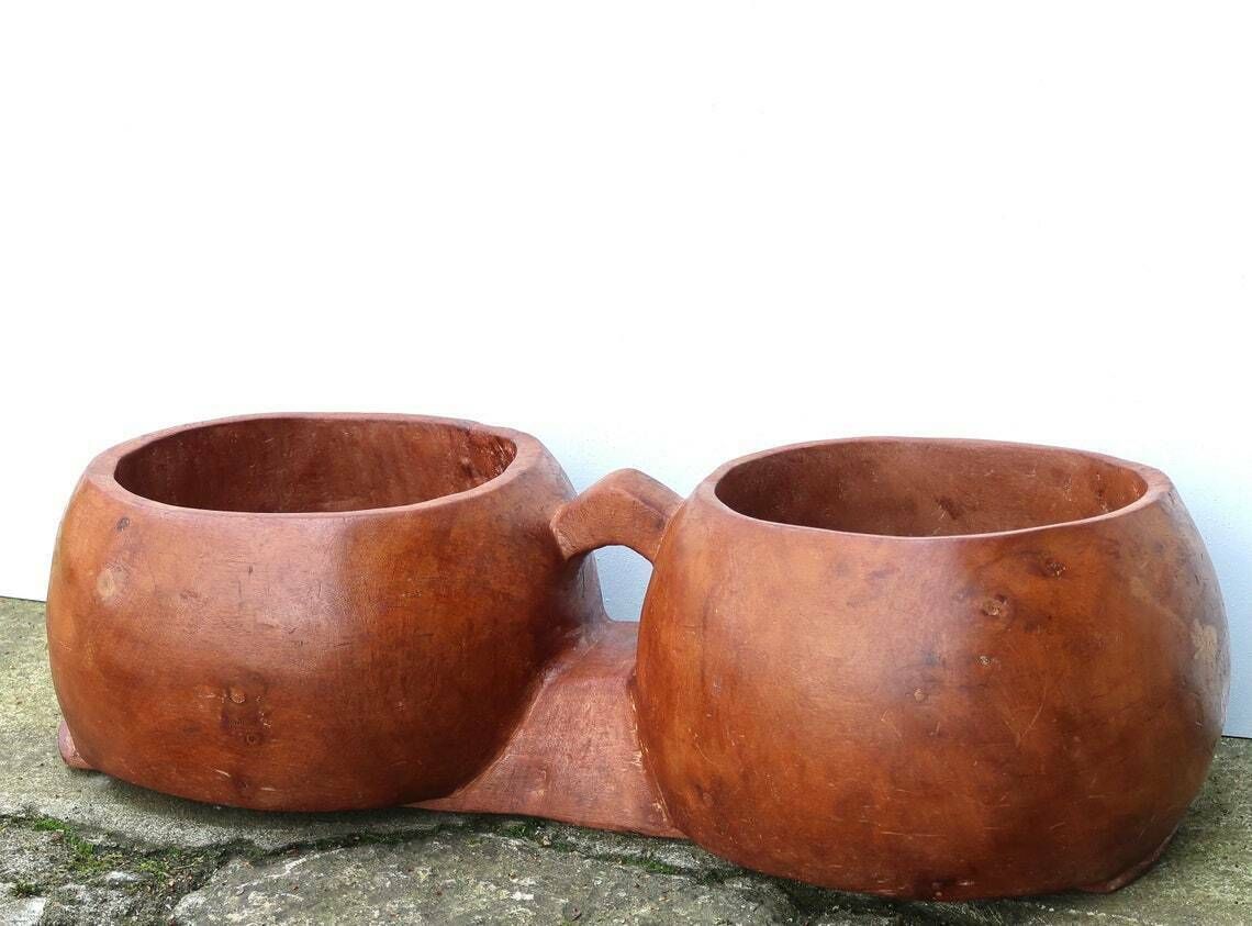 Huge African Wood Planter, 1970s / Stand, Display, Africa, Cactus Plant Holder, Boho Chic Furniture, Folk photo Home Decor
