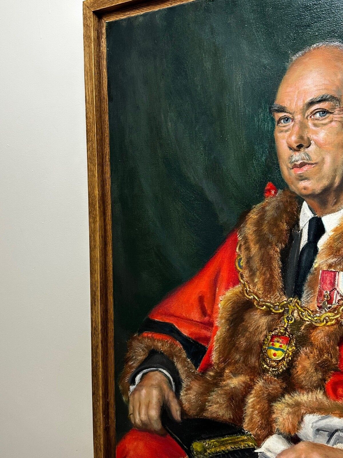 Oil Painting Mayor Of Maidstone Frederick Leslie Wallis By Bernard Hailstone photo Art