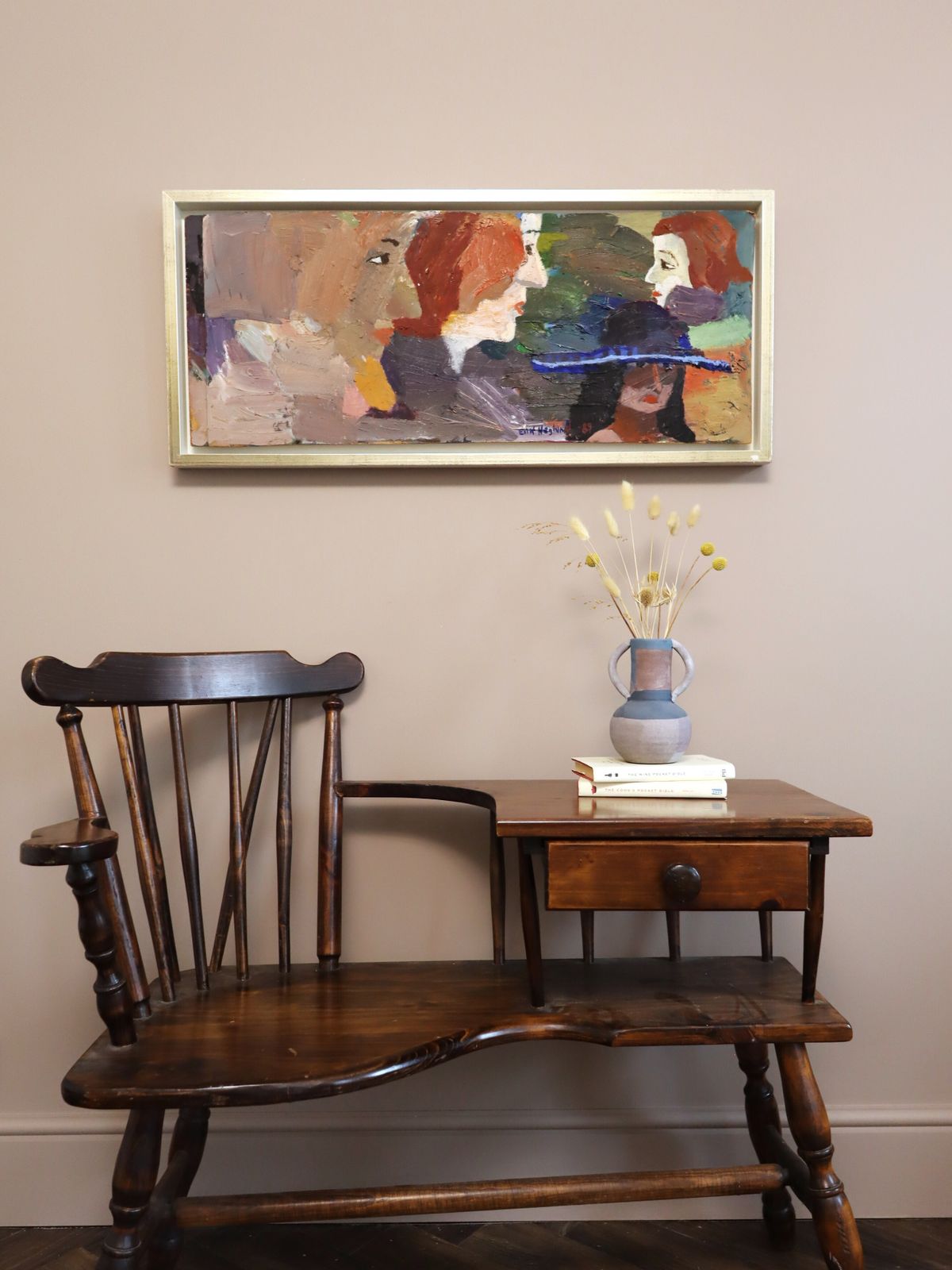 The Rumour , Oil Painting, 1980s photo furniture