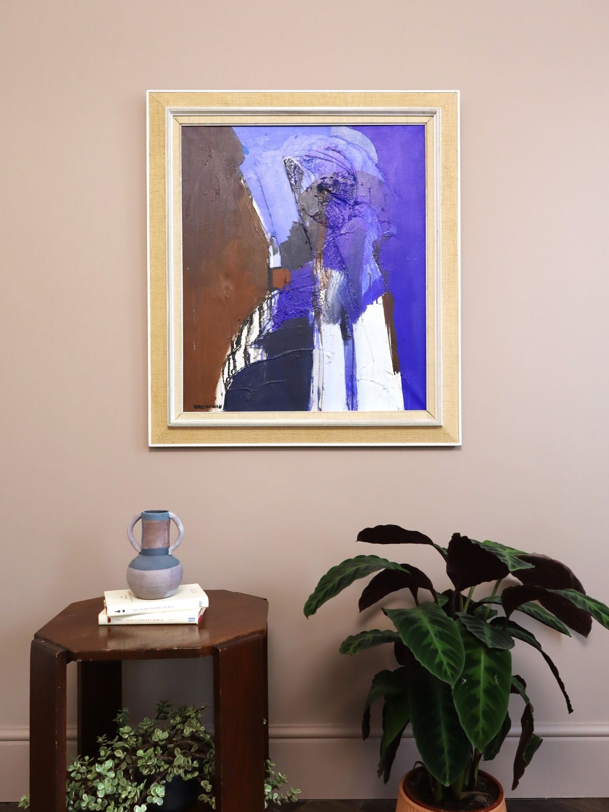 Blue Division, olieverfschilderij, midden 20e eeuw photo furniture