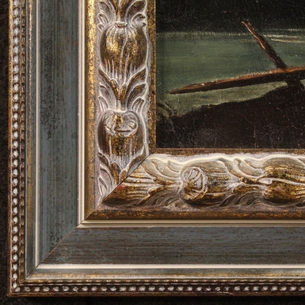 Art Tableau d'époque, paysage animé de personnages, XVIIIe siècle photo