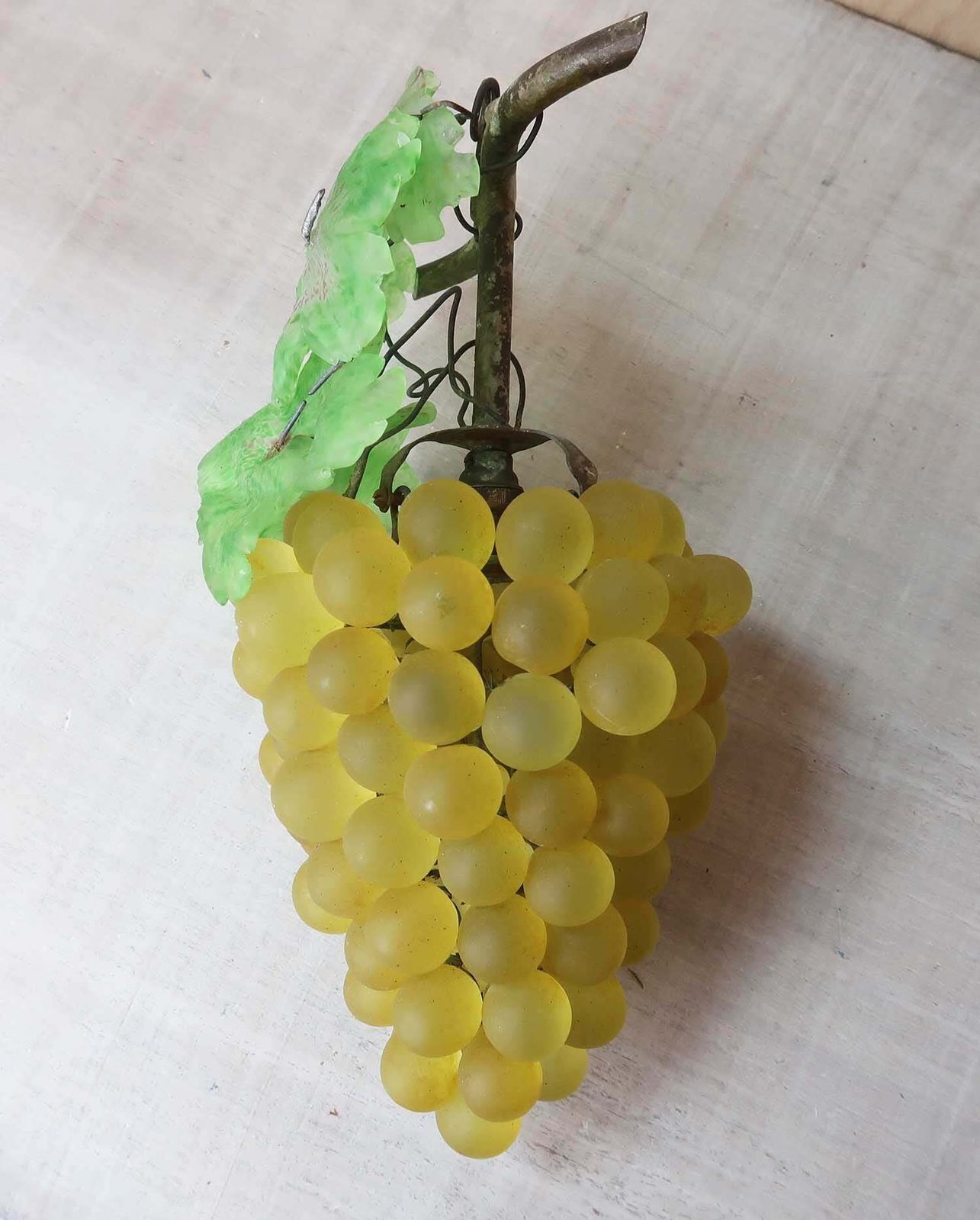 Vintage Bohemian Coloured Glass Bunch Of Grapes Light Fitting. C.1930 photo 390.0